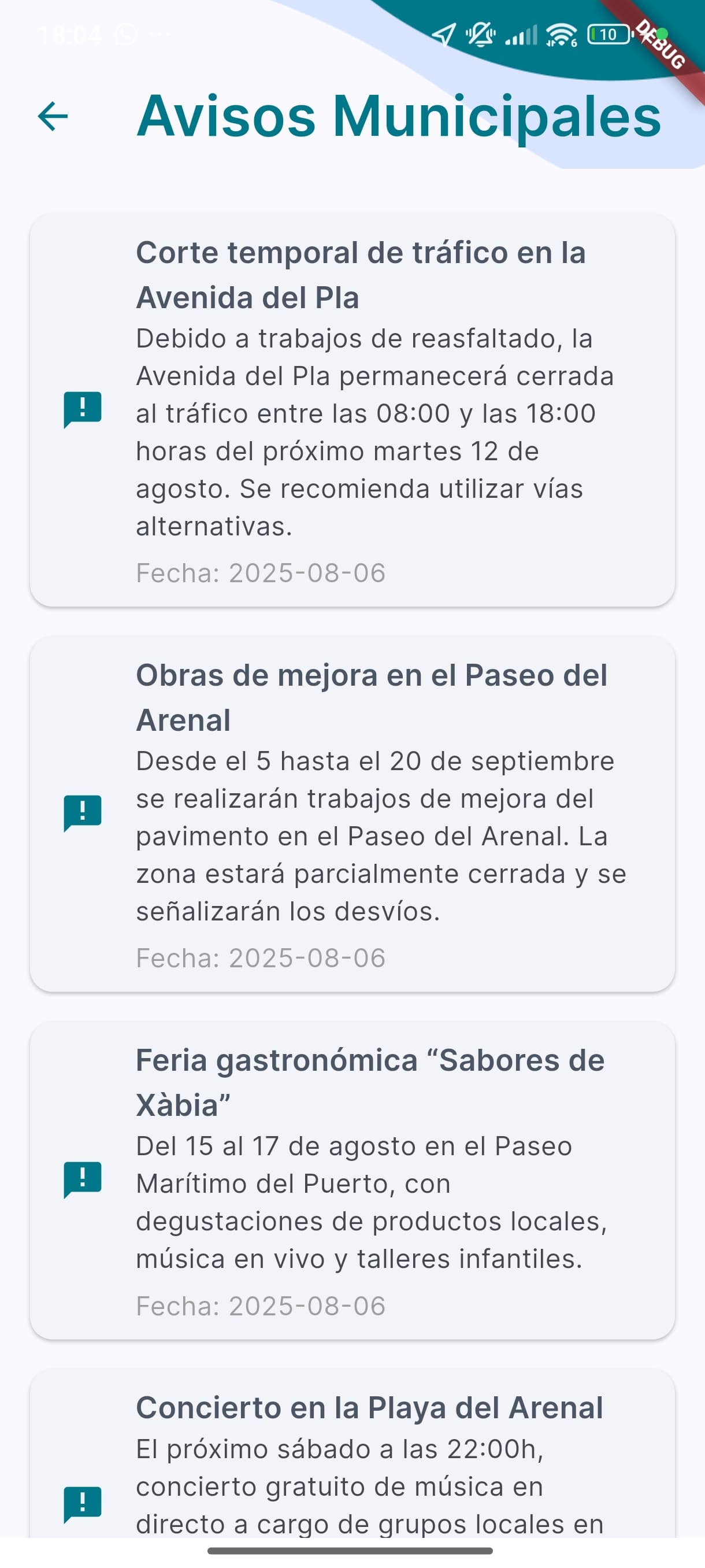 Avisos y notificaciones