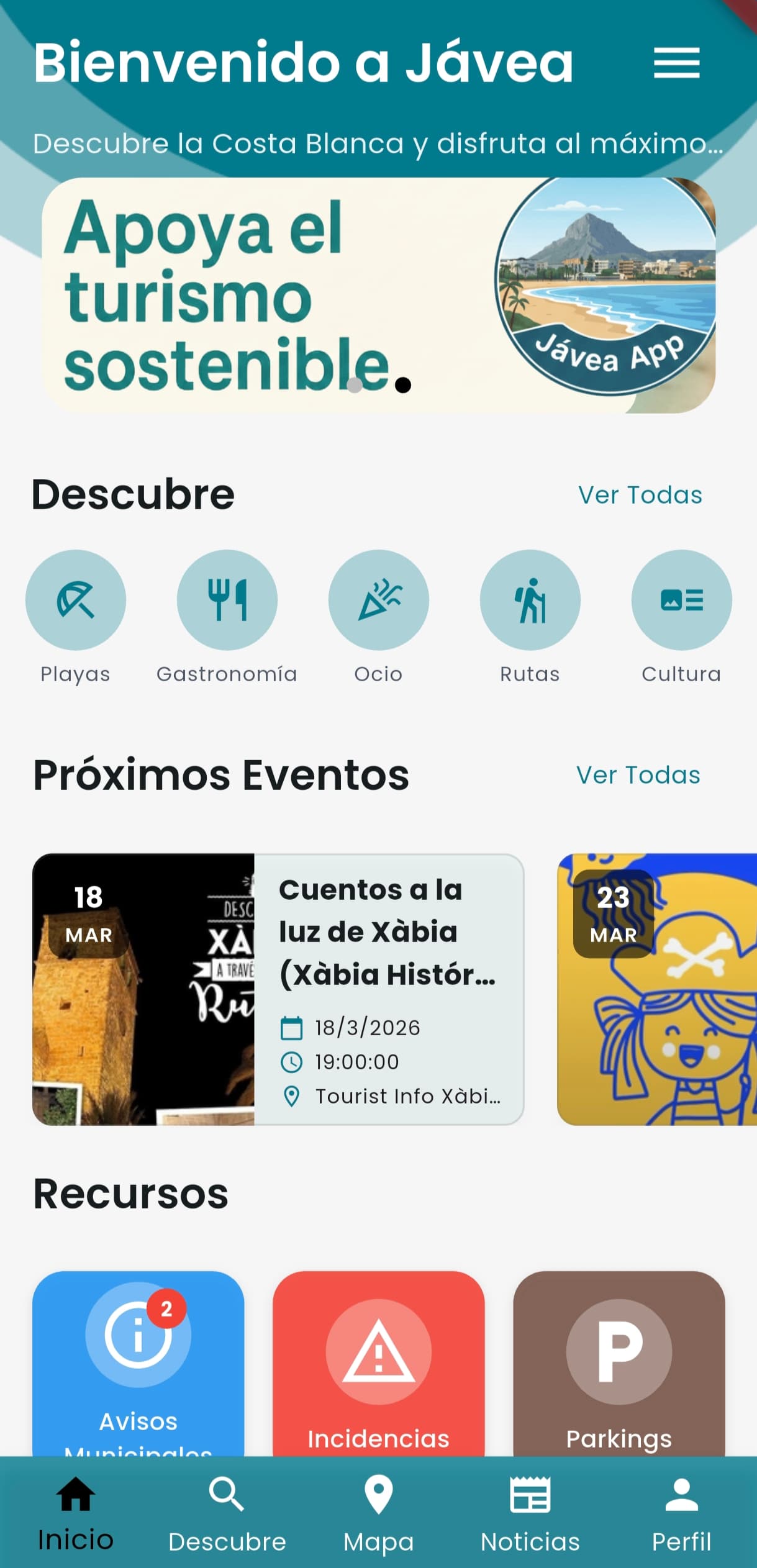 Inicio de app municipal